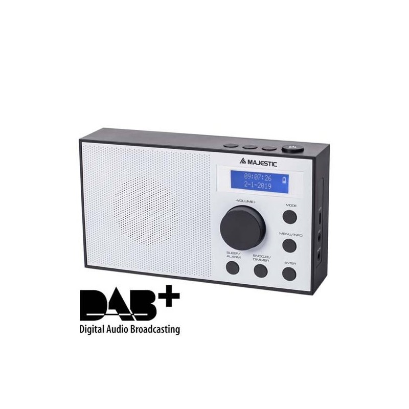 New Majestic RT-193 DAB Tragbar Analog & Digital Schwarz, Weiß