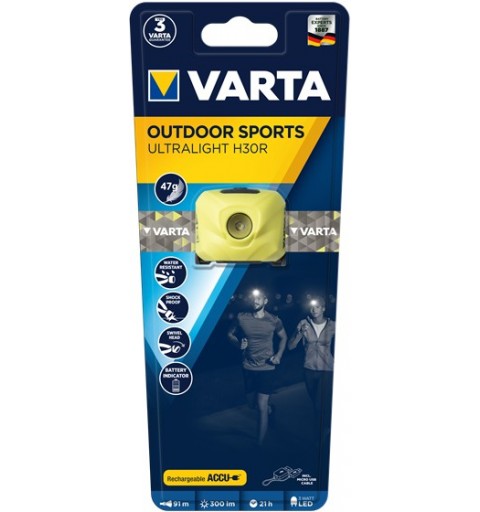 Varta OUTDOOR SPORTS ULTRALIGHT H30R Lime Torcia a fascia LED