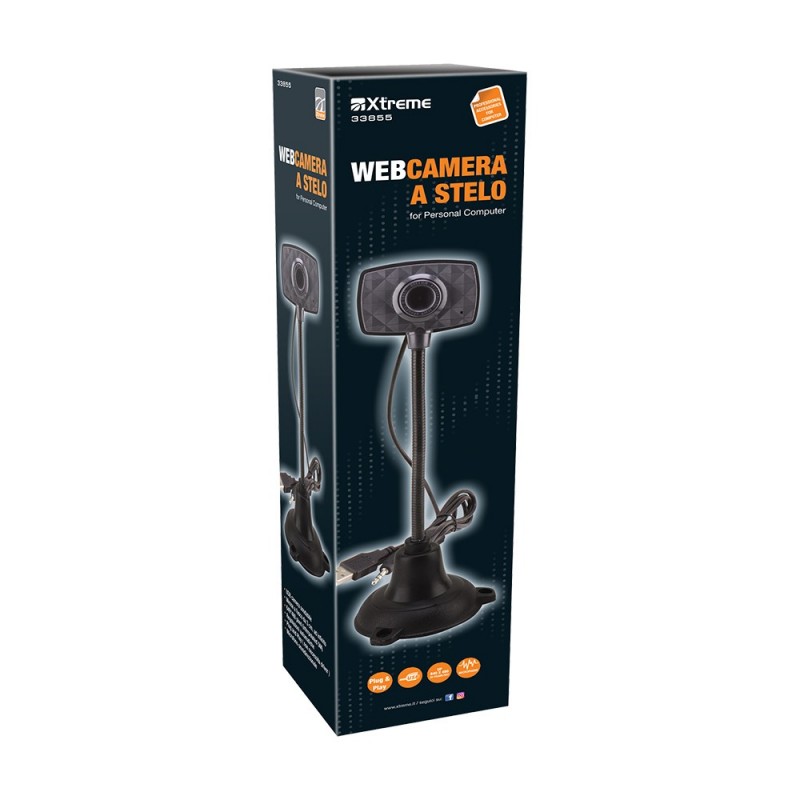 Xtreme 33855 webcam 640 x 480 Pixel USB 3.5 mm Nero, Grigio