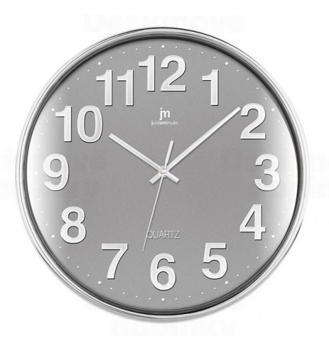 Lowell Justaminute 00816 Horloge murale à quartz Cercle Chrome, Gris