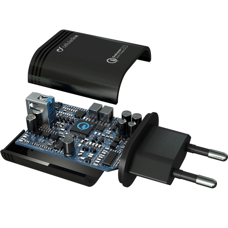 Cellularline USB Charger Kit QC - Type-C, Nero
