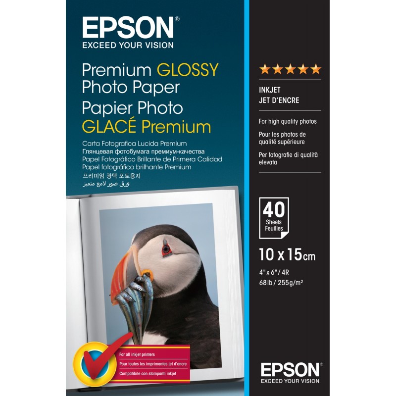 Epson Premium Glossy Photo Paper - 10x15cm - 40 Hojas
