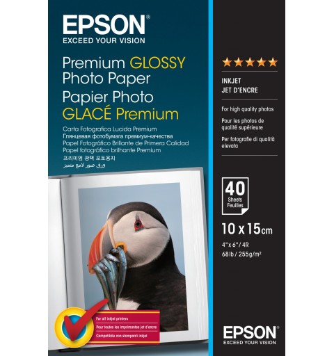 Epson Premium Glossy Photo Paper - 10x15cm - 40 Fogli