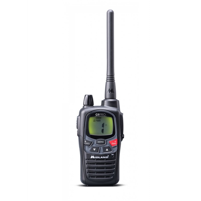 Midland G9 Pro radio bidirectionnelle 101 canaux 446.00625 - 446.19375 MHz Noir