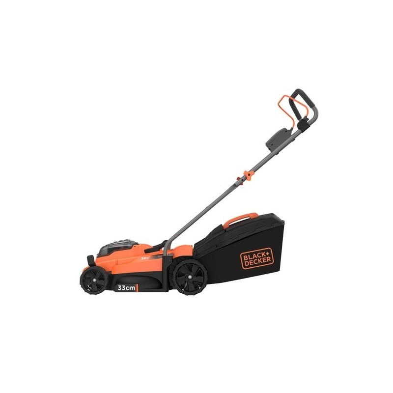 Black & Decker BCMW3336L2 Tagliaerba a spinta Batteria Nero, Arancione