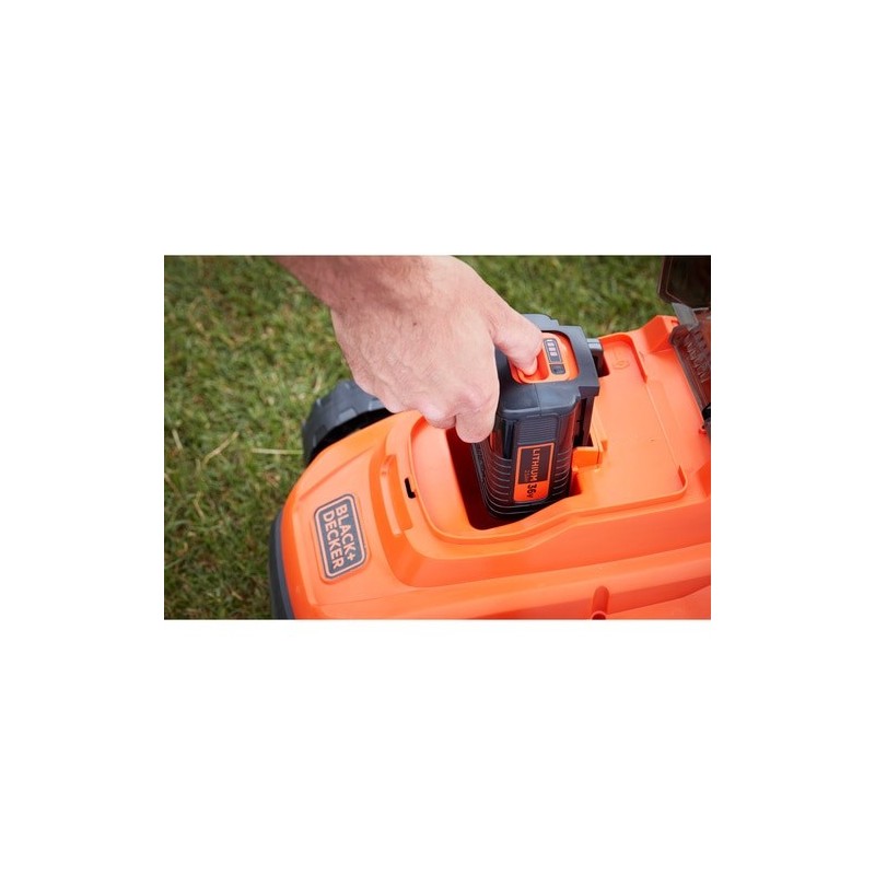 Black & Decker BCMW3336L2 Tagliaerba a spinta Batteria Nero, Arancione