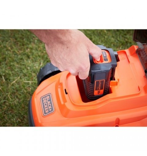 Black & Decker BCMW3336L2 Tagliaerba a spinta Batteria Nero, Arancione