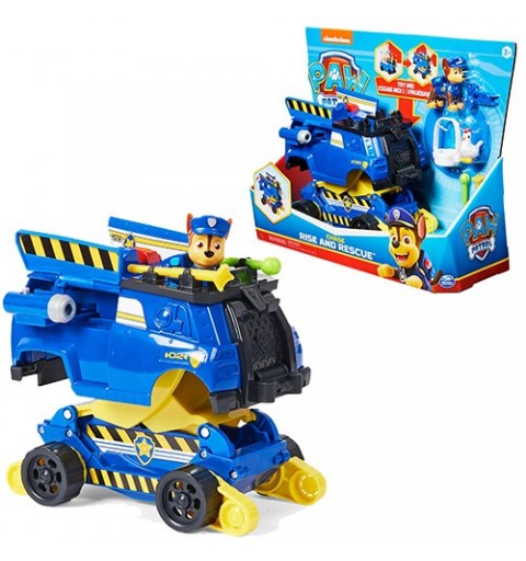 PAW Patrol Chases Rise and Rescue verwandelbares Spielzeugauto mit Actionfiguren und Zubehö