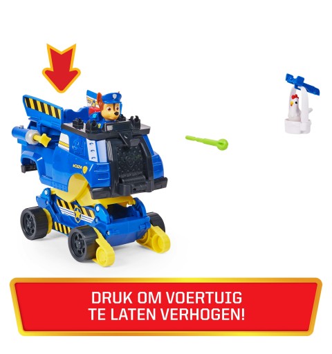 PAW Patrol LA PAT' PATROUILLE - VÉHICULE RISE & RESCUE CHASE - Véhicule de Police Transformable Avec 2 Figurines À