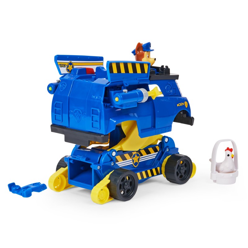 PAW Patrol , veicolo trasformabile Rise and Rescue di Chase con personaggio e accessori, giocattoli per bambini dai 3 anni in su
