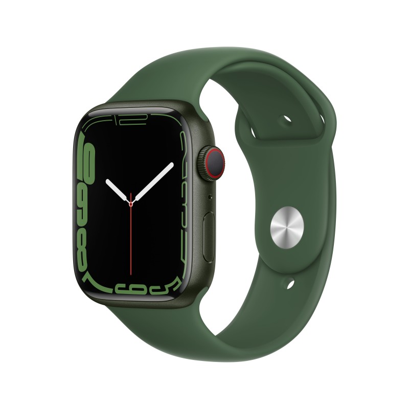 Apple Watch Series 7 GPS + Cellular, 45mm Cassa in Alluminio Verde con Cinturino Sport Verde