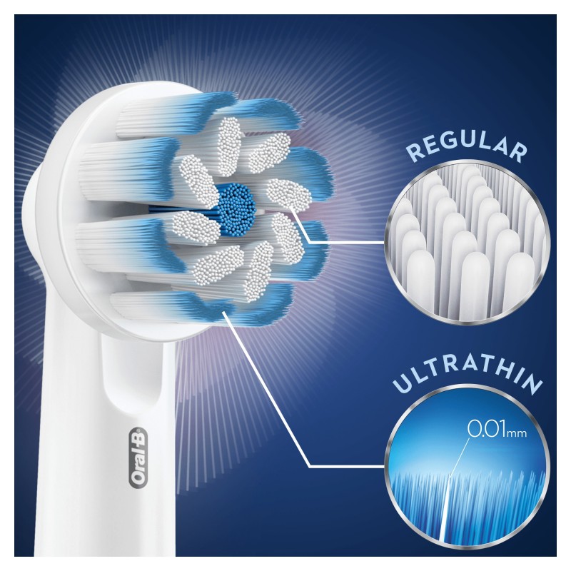 Oral-B Sensitive Clean Testine Di Ricambio, Confezione Da 3 Pezzi