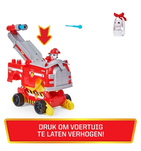 PAW Patrol Vehículo de juguete transformable Rise and Rescue de Marshall con figuras de acción y accesorios