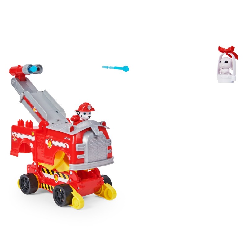 PAW Patrol Vehículo de juguete transformable Rise and Rescue de Marshall con figuras de acción y accesorios