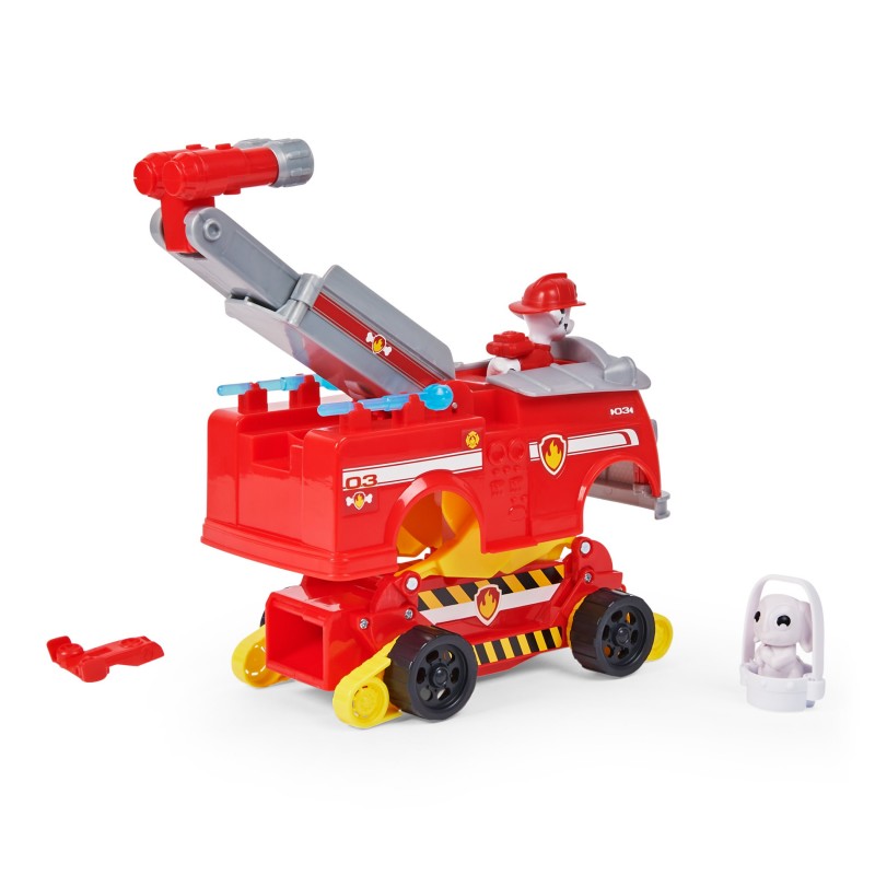 PAW Patrol Vehículo de juguete transformable Rise and Rescue de Marshall con figuras de acción y accesorios