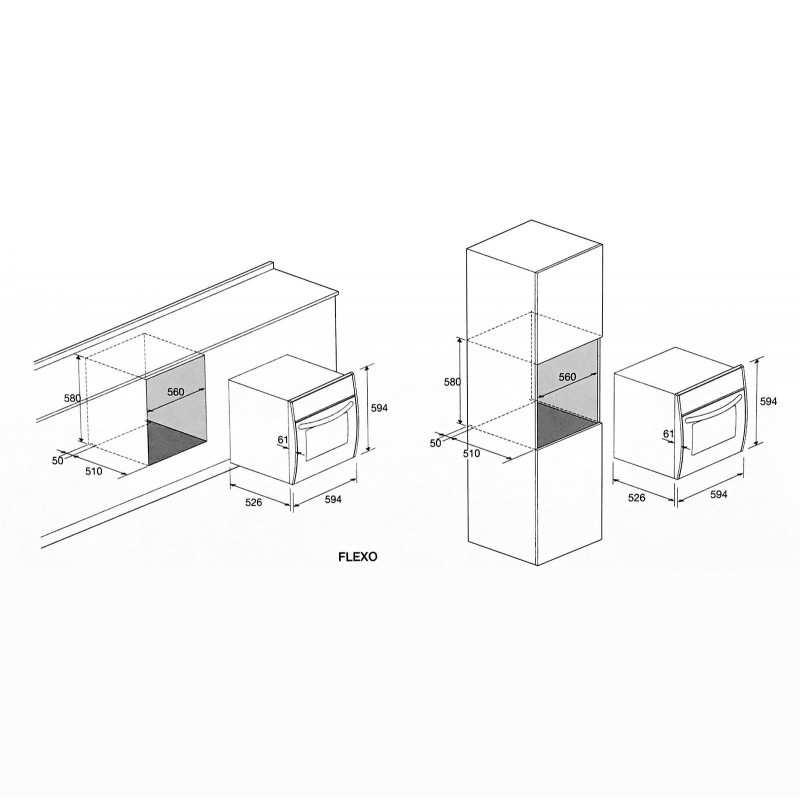 Lofra Ffv6Tee Flexo Forno Elettrico Multifunzione Da 60 Cm Con Finitura In Vetro - 11 Programmi Di Cottura