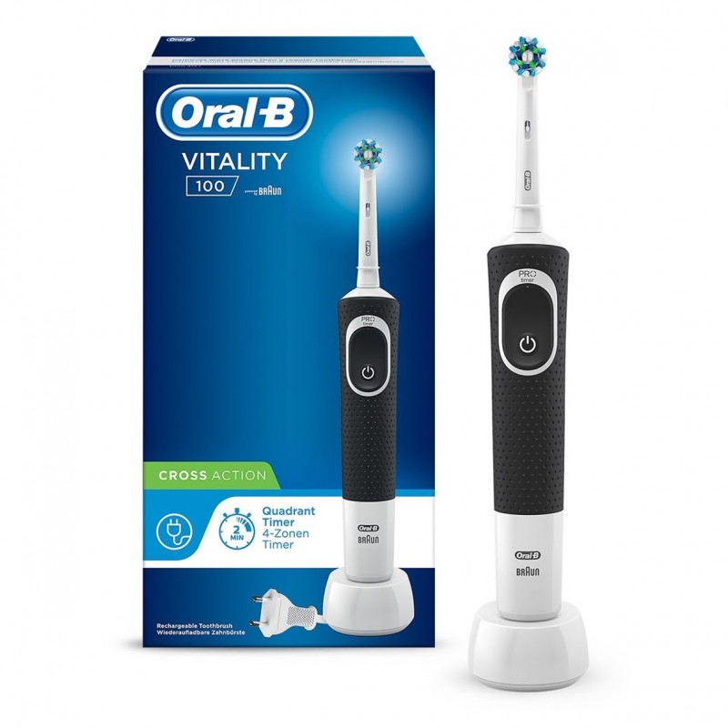 Oral-B Vitality 100 CrossAction Adult Rotating-oscillating toothbrush Black, White