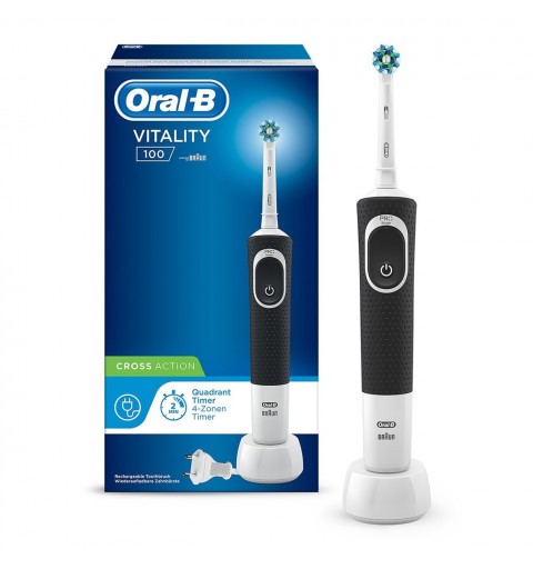 Oral-B Vitality 100 CrossAction Erwachsener Rotierende-vibrierende Zahnbürste Schwarz, Weiß