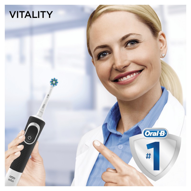 Oral-B Vitality 100 CrossAction Erwachsener Rotierende-vibrierende Zahnbürste Schwarz, Weiß