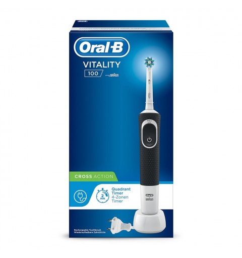 Oral-B Vitality 100 CrossAction Adulte Brosse à dents rotative oscillante Noir, Blanc