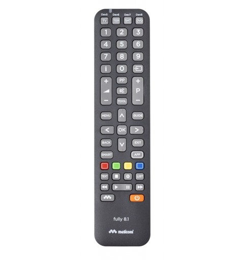 Meliconi Fully 8.1 remote control IR Wireless DVD Blu-ray, SAT, Sky, TV Press buttons
