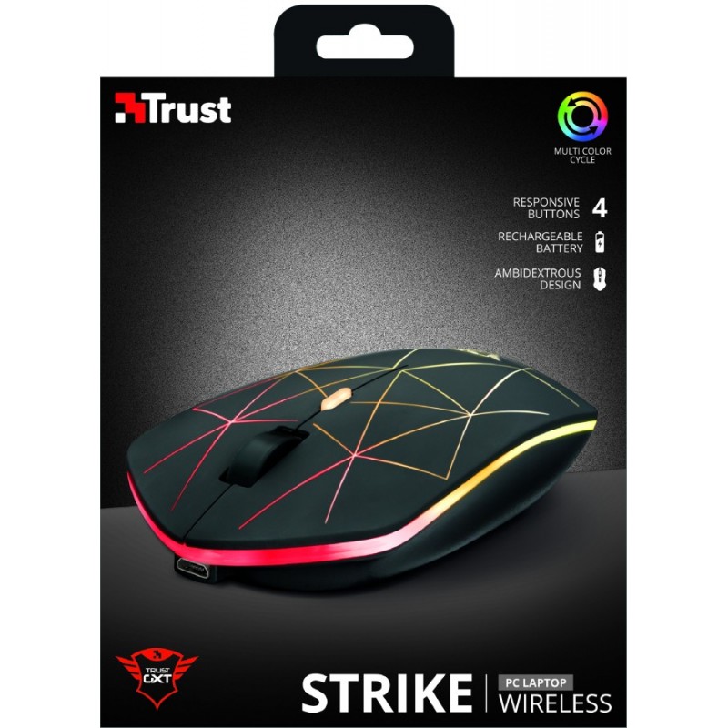 Trust GXT 117 Strike ratón Ambidextro RF inalámbrico 1400 DPI