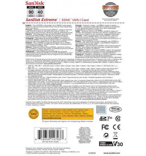 SanDisk Extreme 32 GB SDHC UHS-I Klasse 10