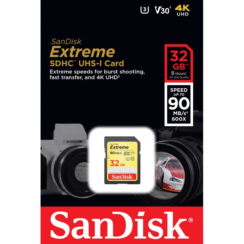 SanDisk Extreme 32 GB SDHC UHS-I Classe 10