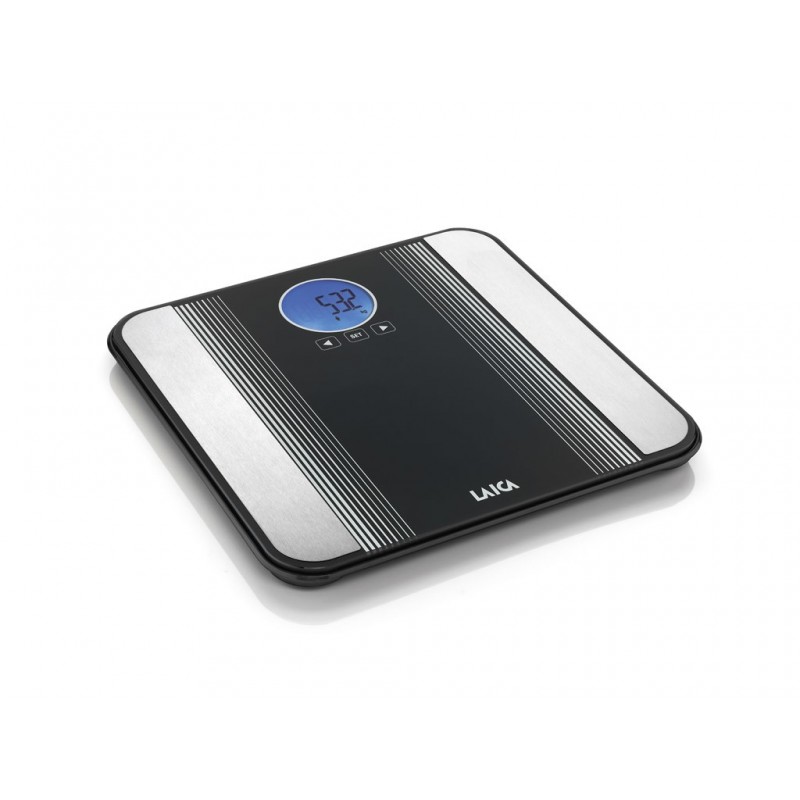 Laica PS5012 personal scale Square Black, Stainless steel, White Electronic personal scale