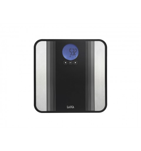 Laica PS5012 balance Carré Noir, Acier inoxydable, Blanc Pèse-personne électronique