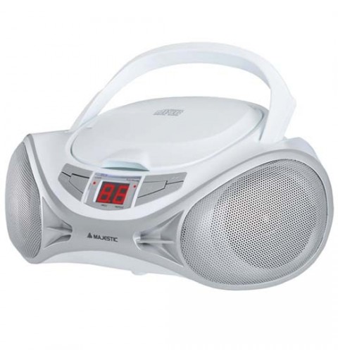 New Majestic AH-1262R AX Reproductor de CD portátil Plata, Blanco