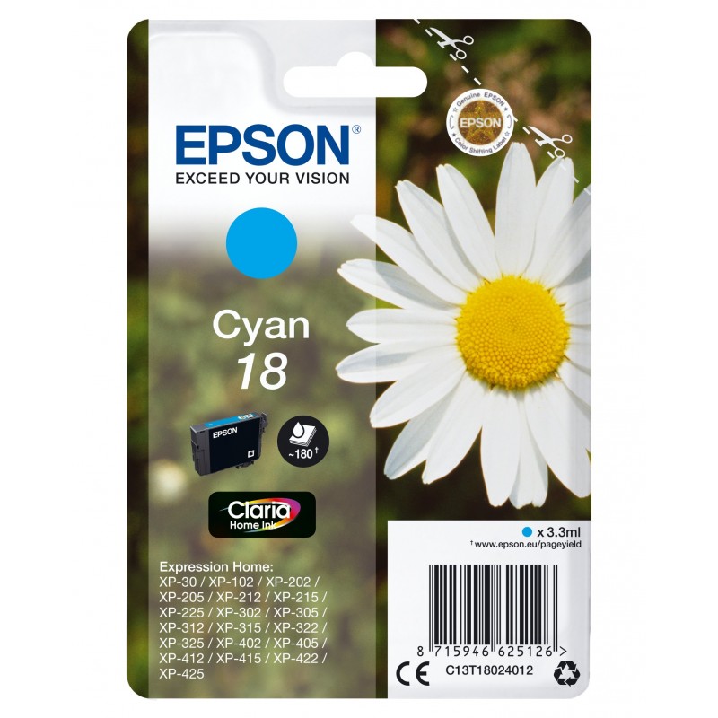 Epson Daisy Singlepack Cyan 18 Claria Home Ink