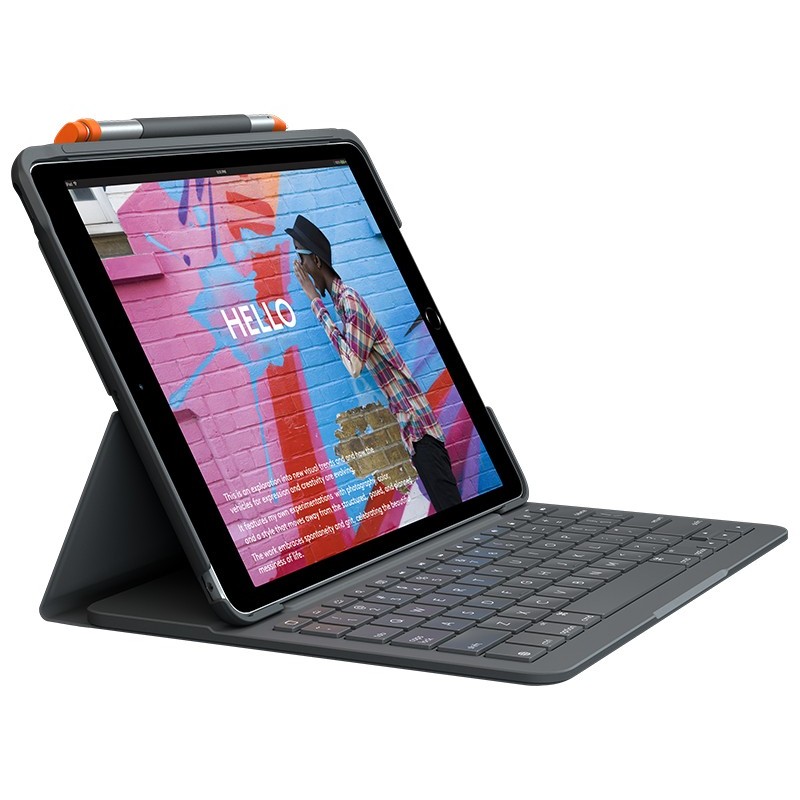 Logitech Slim Folio for iPad (7th, 8th, & 9th generation) Graphite Bluetooth QWERTY Italien