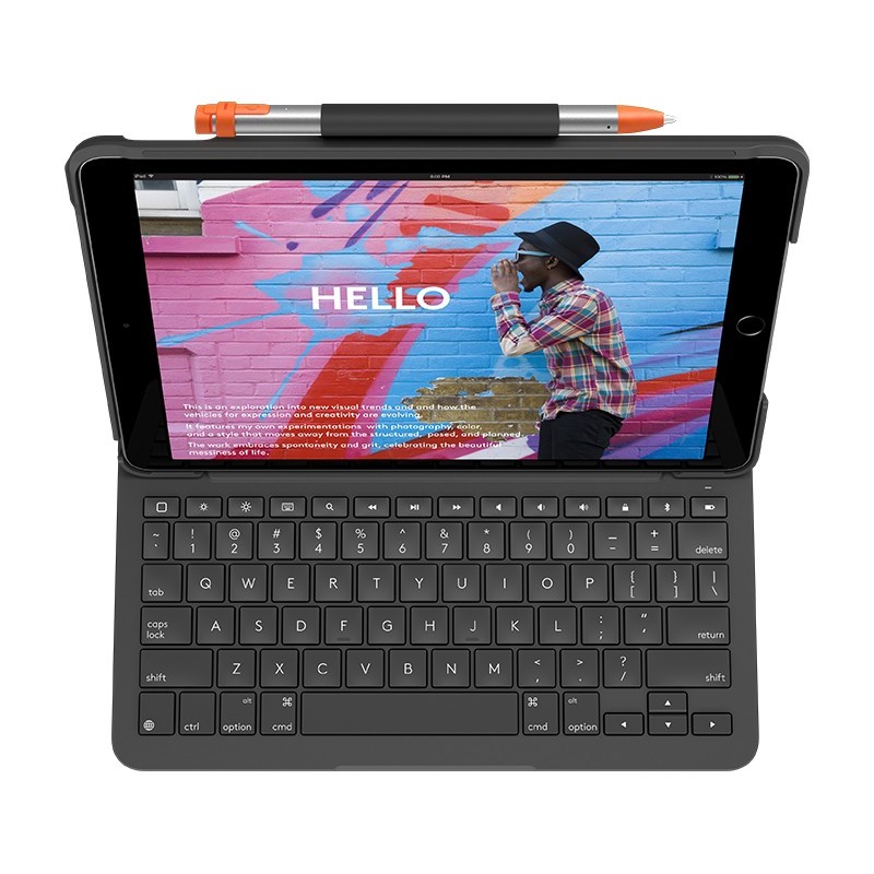 Logitech Slim Folio for iPad (7th, 8th, & 9th generation) Graphite Bluetooth QWERTY Italien