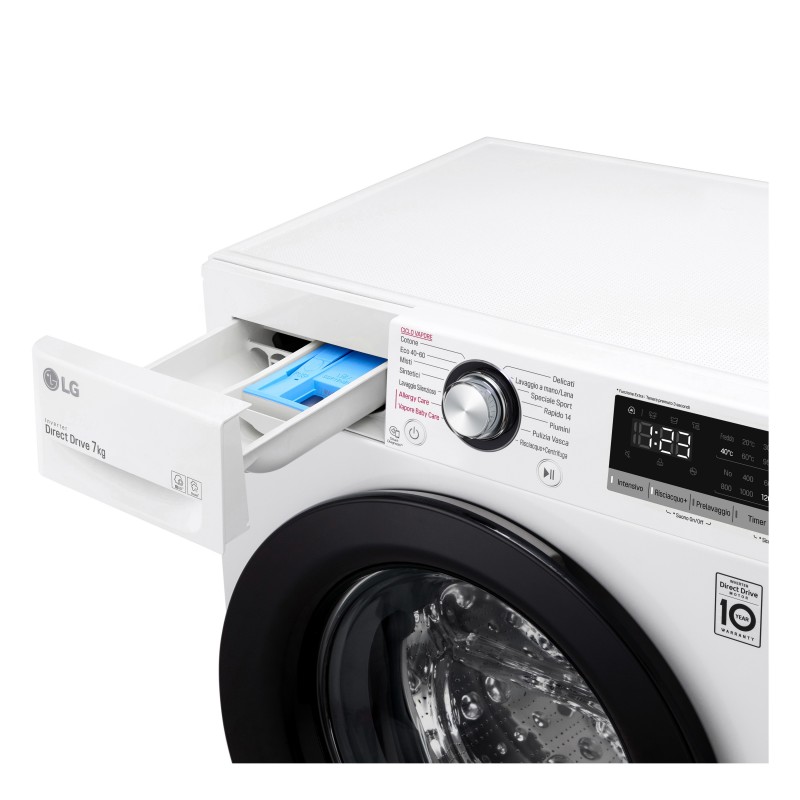 LG F2WV3S7S6E.ABWQPIS machine à laver Charge avant 7 kg 1200 tr min D Blanc