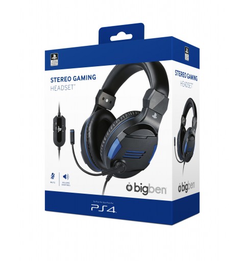 Bigben Interactive PS4OFHEADSETV3 cuffia e auricolare Cablato A Padiglione Giocare Nero, Blu