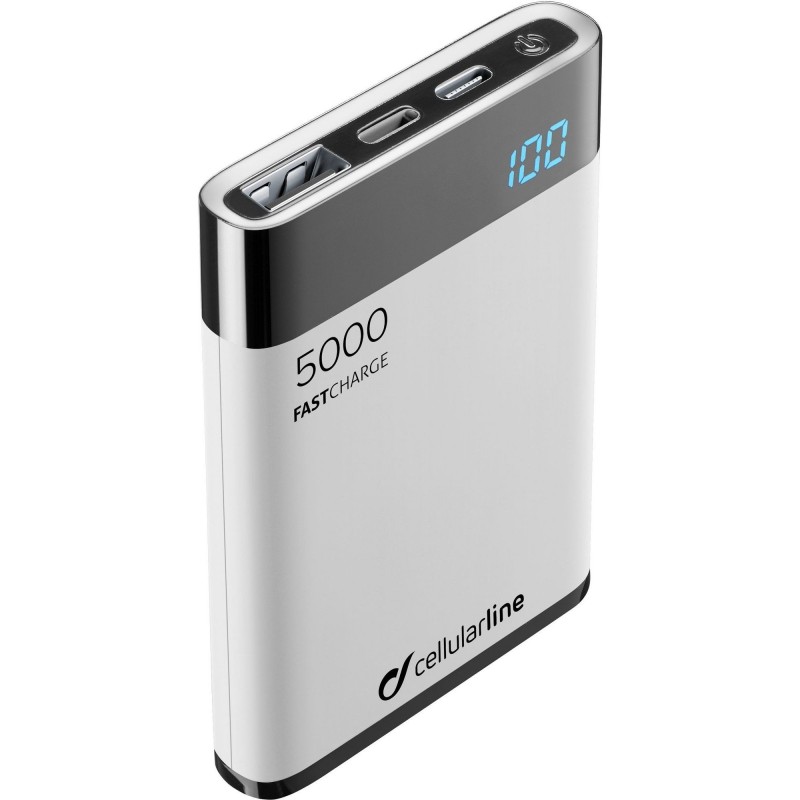 Cellularline FREEPMANTA5HDMFI power bank Lithium Polymer (LiPo) 5000 mAh Grey, White