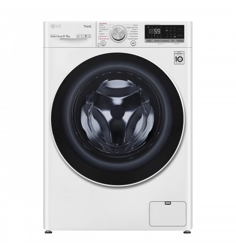 LG F4DV509H0E machine à laver avec sèche linge Autoportante Charge avant Blanc E