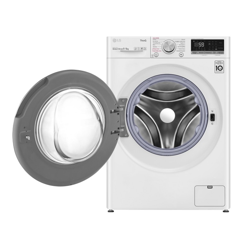 LG F4DV509H0E machine à laver avec sèche linge Autoportante Charge avant Blanc E