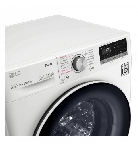 LG F4DV509H0E machine à laver avec sèche linge Autoportante Charge avant Blanc E