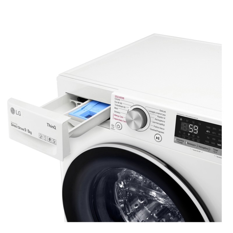 LG F4DV509H0E Waschtrockner Freistehend Frontlader Weiß E