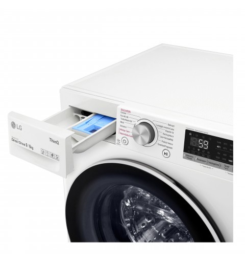 LG F4DV509H0E machine à laver avec sèche linge Autoportante Charge avant Blanc E