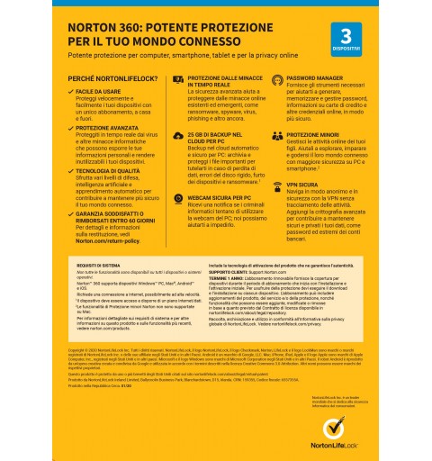 NortonLifeLock Norton 360 Deluxe 2021 Italienisch Basislizenz 1 Lizenz(en) 1 Jahr(e)