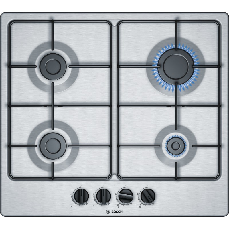 Bosch Serie 4 PGP6B5B85 hobs Acero inoxidable Integrado 58 cm Encimera de gas 4 zona(s)