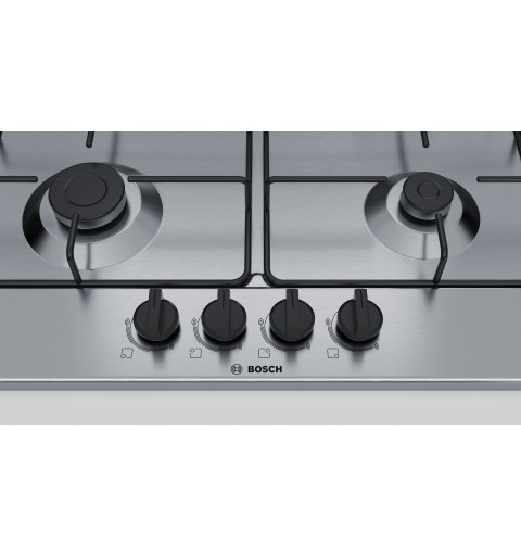 Bosch Serie 4 PGP6B5B85 hob Stainless steel Built-in 58 cm Gas 4 zone(s)