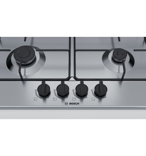 Bosch Serie 4 PGP6B5B85 hobs Acero inoxidable Integrado 58 cm Encimera de gas 4 zona(s)