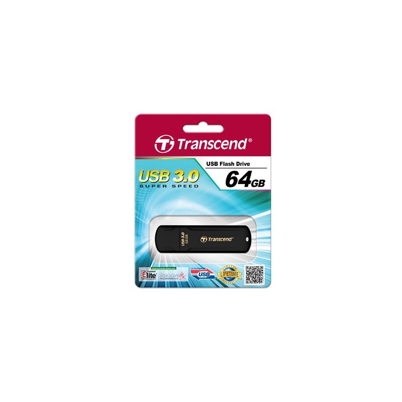 Transcend JetFlash elite 700 64GB USB 3.0 lecteur USB flash 64 Go USB Type-A 3.2 Gen 1 (3.1 Gen 1) Noir