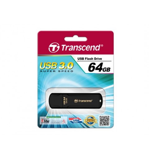 Transcend JetFlash elite 700 64GB USB 3.0 lecteur USB flash 64 Go USB Type-A 3.2 Gen 1 (3.1 Gen 1) Noir