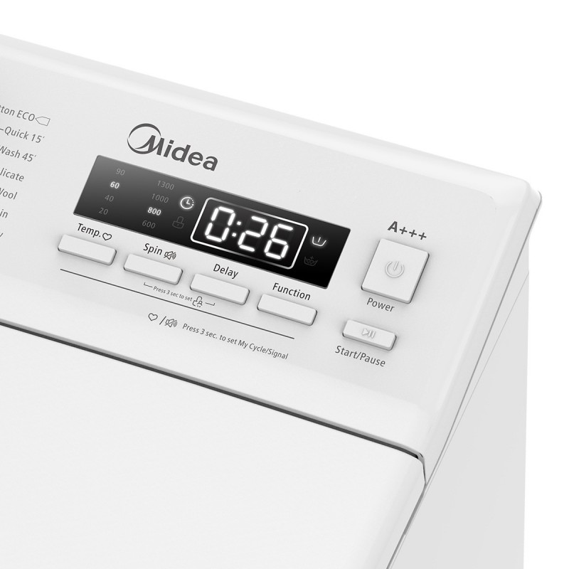 Midea MTLE813A3 lavadora Carga superior 8 kg 1300 RPM Blanco