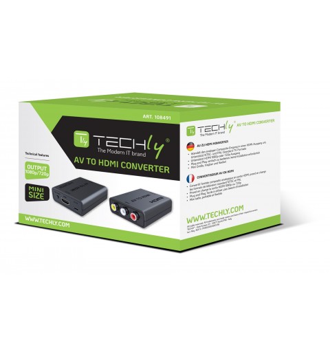 Techly IDATA SPDIF-7 convertidor de señal de vídeo Conversor de vídeo activo 1920 x 1080 Pixeles